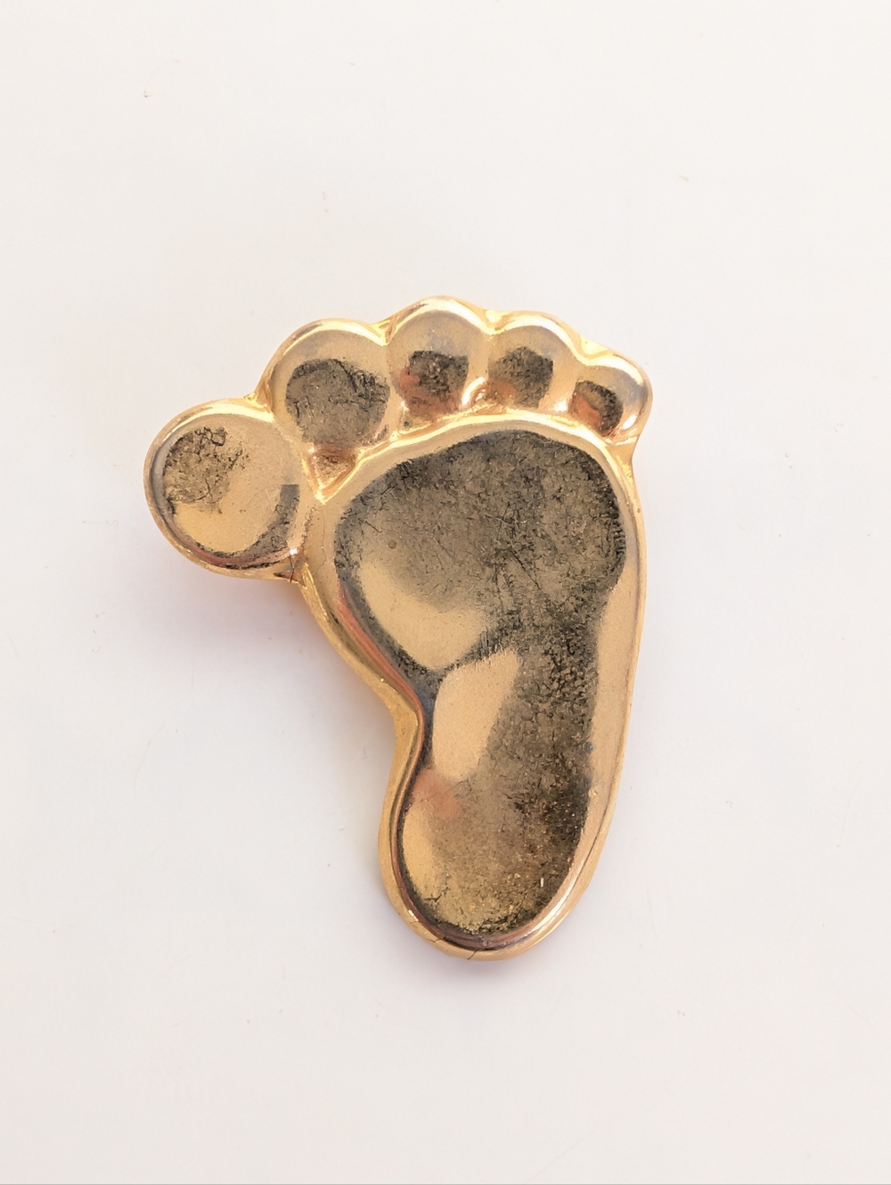 Vintage Gold Tone Whimsigoth Unique Boho Footprint Collectible Brooch